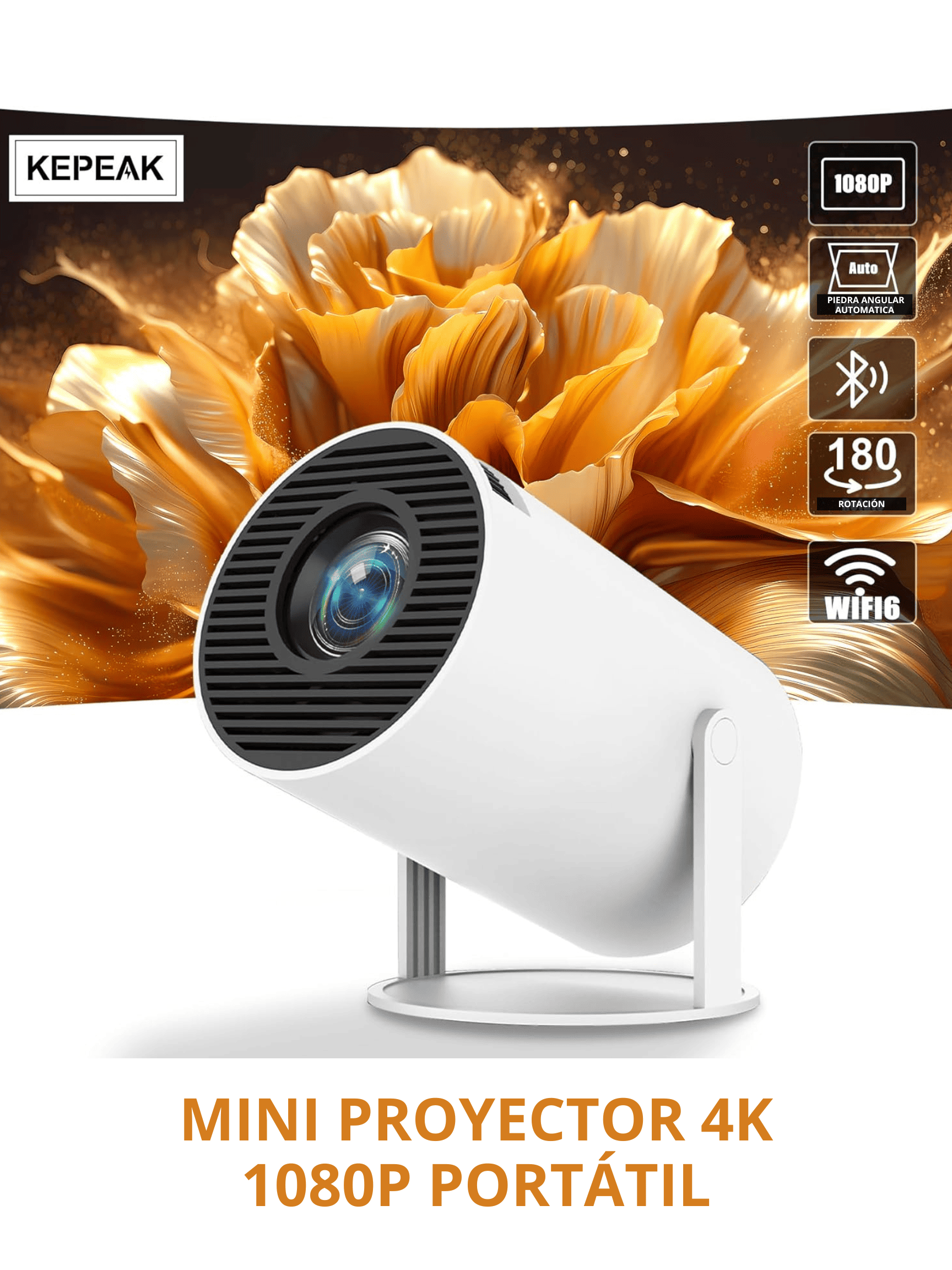 🎬 MINI PROYECTOR 4K 1080P PORTÁTIL