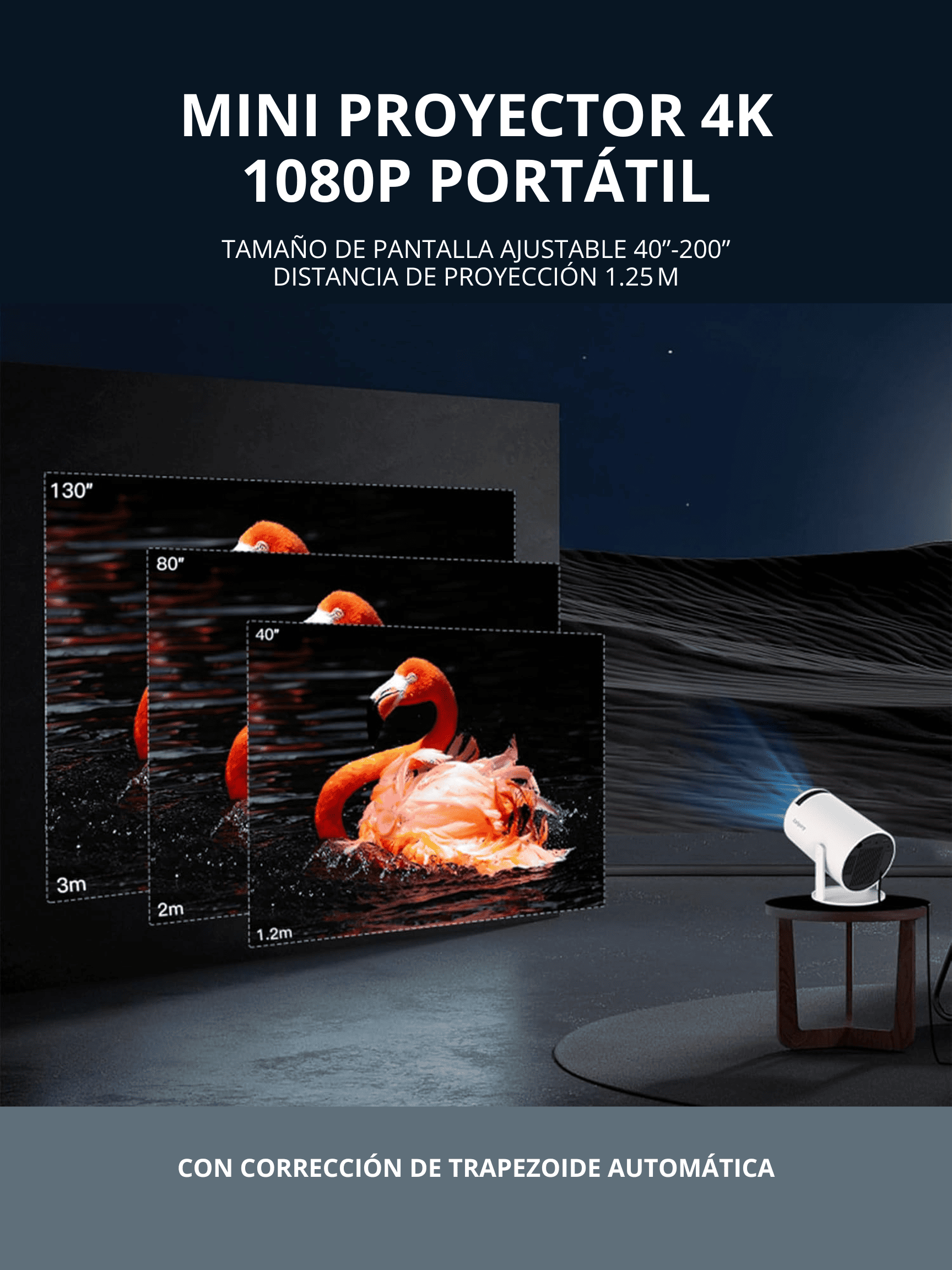 🎬 MINI PROYECTOR 4K 1080P PORTÁTIL